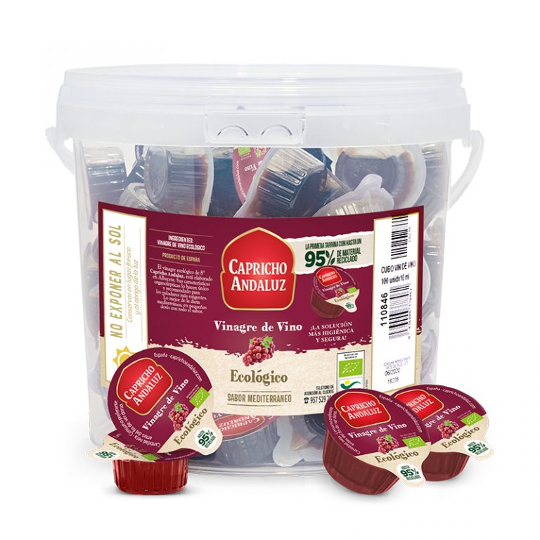 Cubo 100 Tarrinas 10 ml Vinagre de Vino Eco